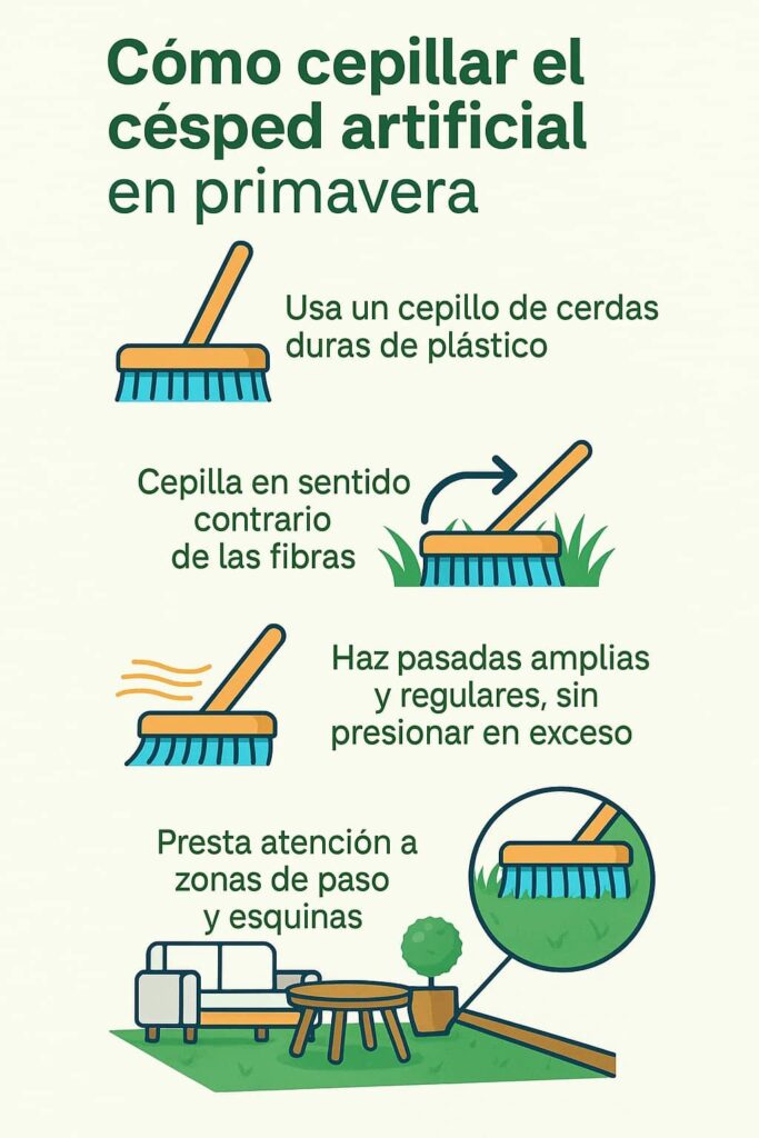 cuidados del césped artificial en primavera